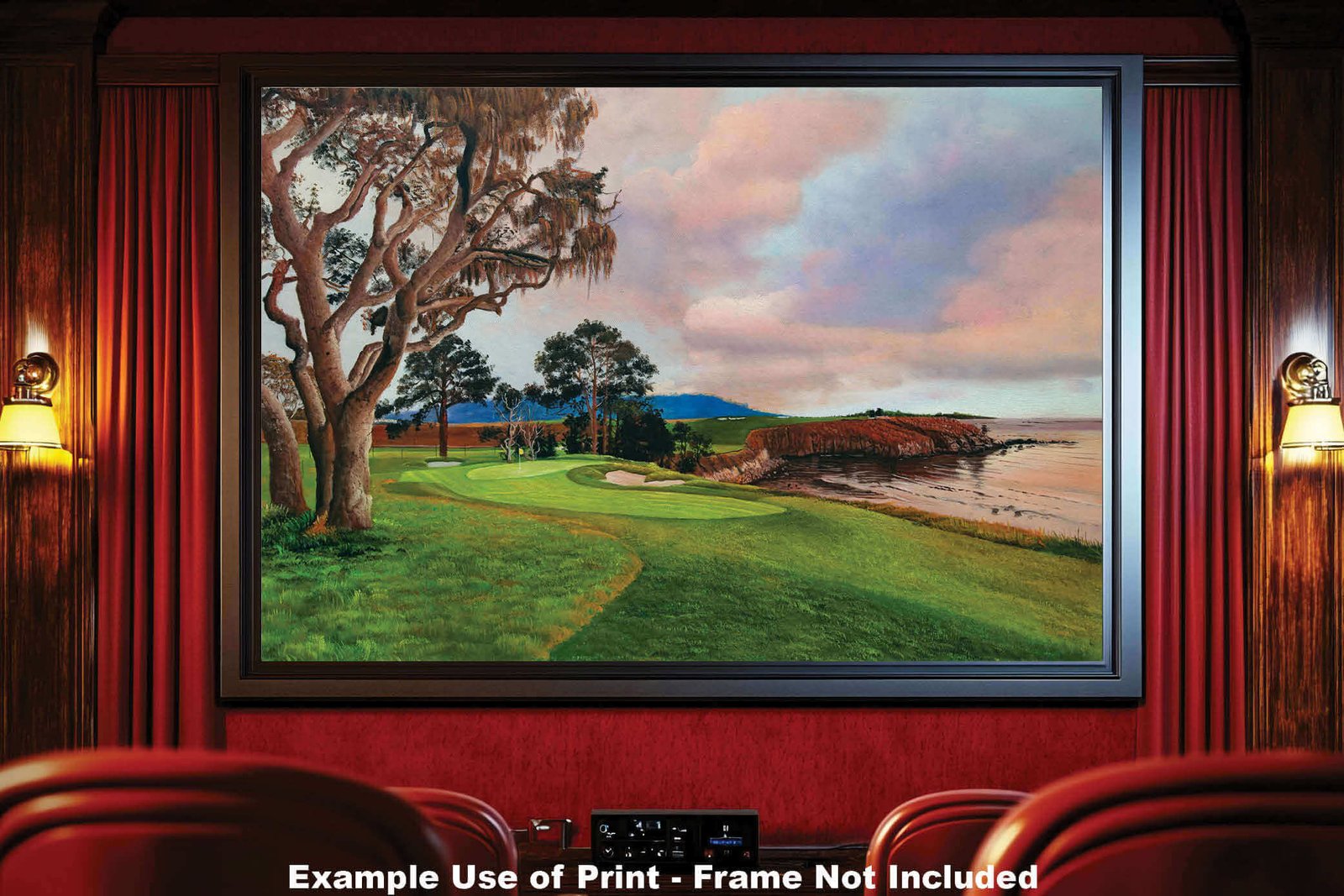 5th Hole 5 Golf Club Course Pebble Beach Golf Links ATT Pro Am PGA Tournament Oil Painting Wall Art Print PblBch05RiOil10 19