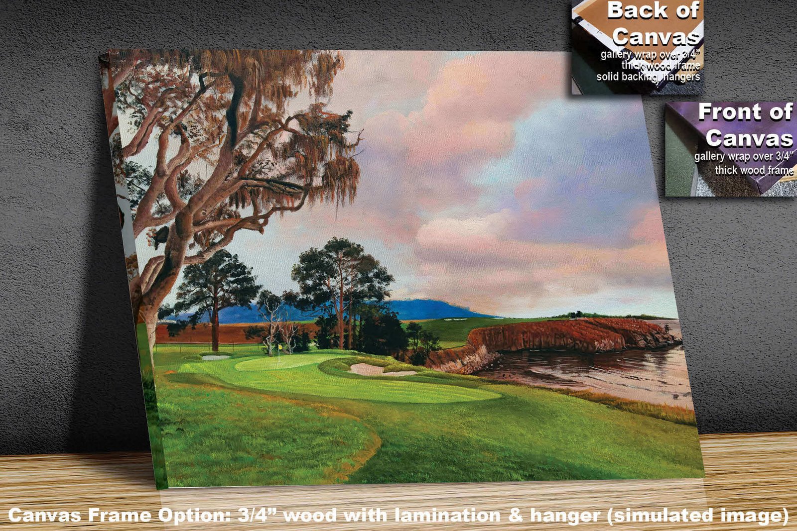 5th Hole 5 Golf Club Course Pebble Beach Golf Links ATT Pro Am PGA Tournament Oil Painting Wall Art Print PblBch05RiOil10 2