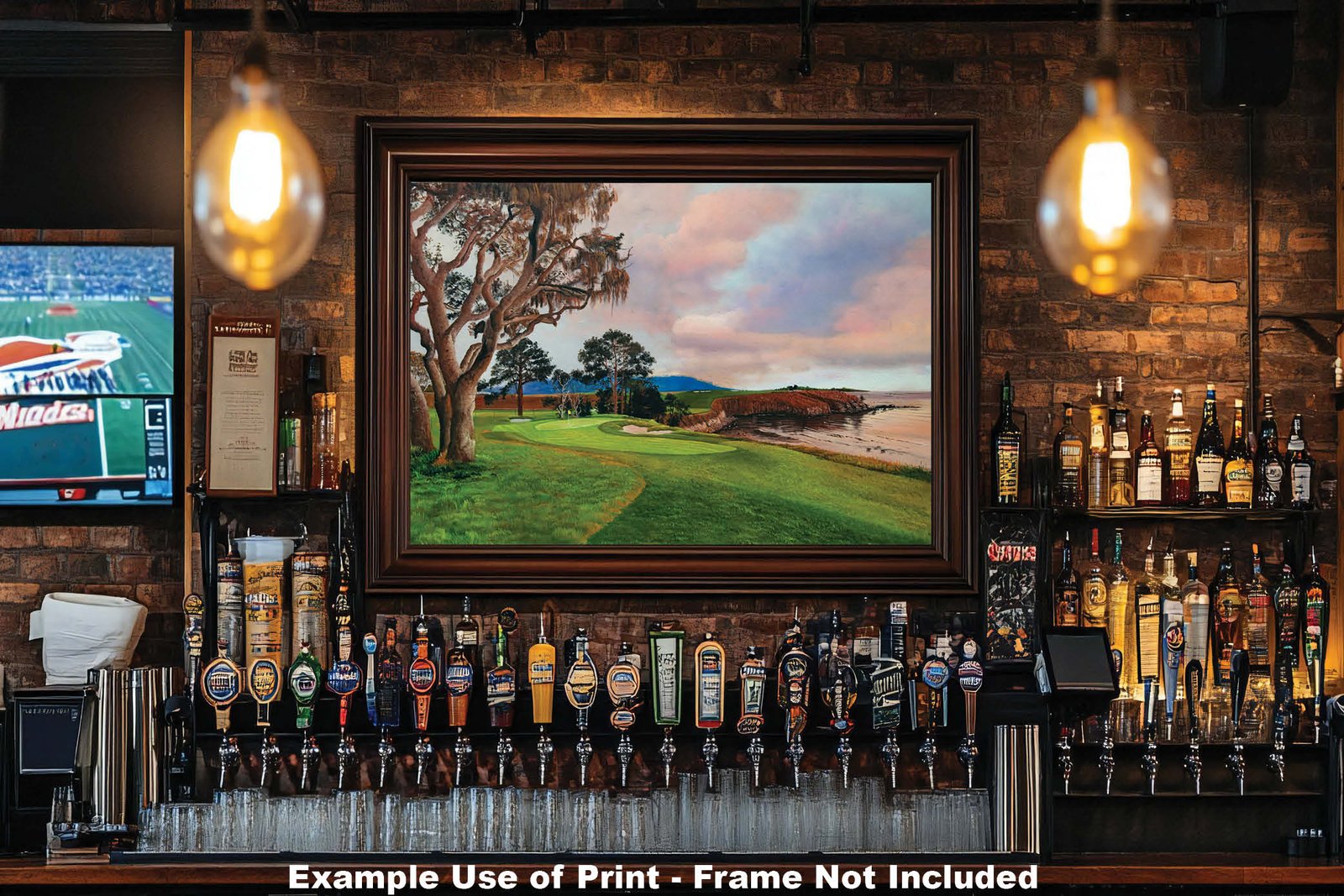 5th Hole 5 Golf Club Course Pebble Beach Golf Links ATT Pro Am PGA Tournament Oil Painting Wall Art Print PblBch05RiOil10 20
