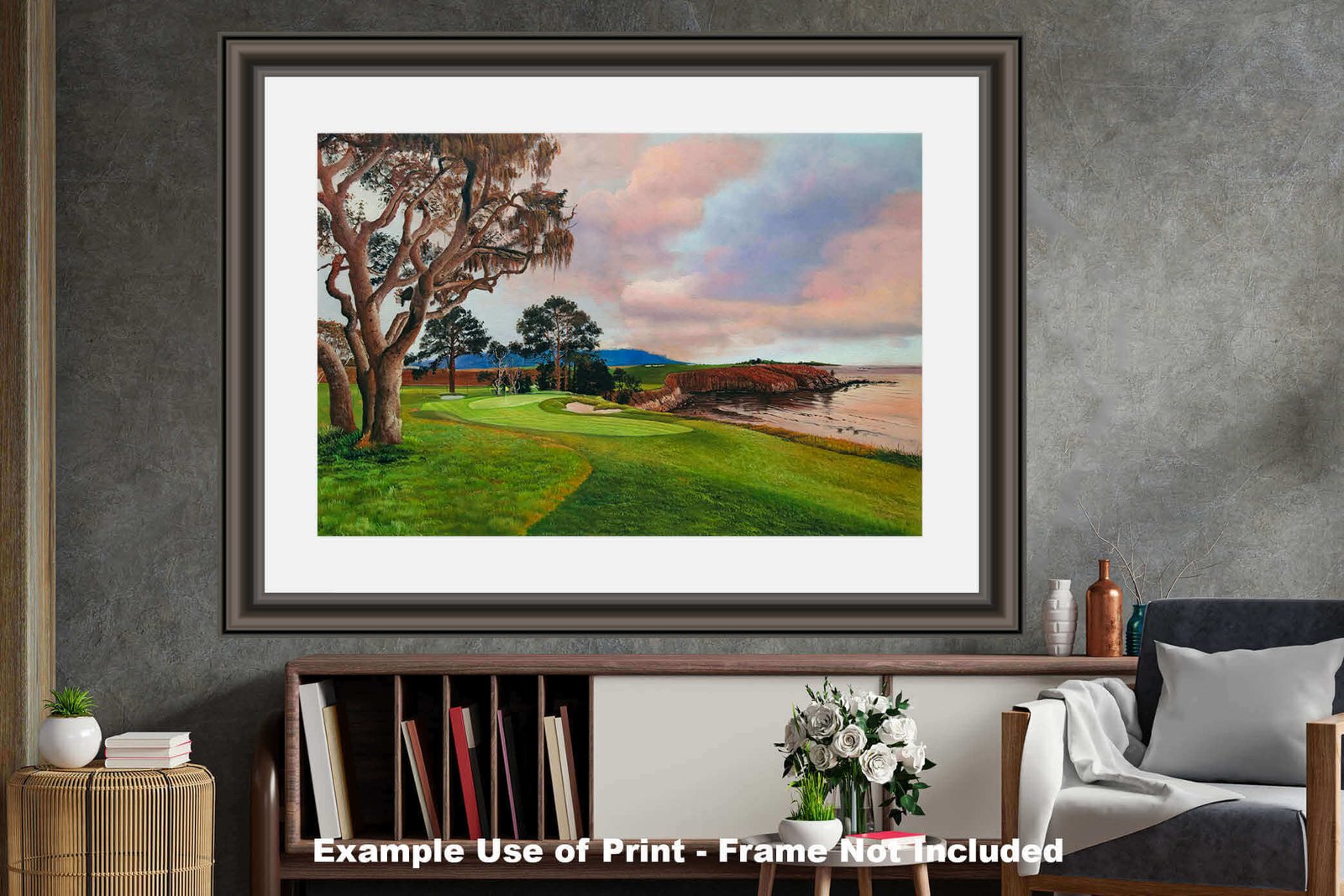 5th Hole 5 Golf Club Course Pebble Beach Golf Links ATT Pro Am PGA Tournament Oil Painting Wall Art Print PblBch05RiOil10 27