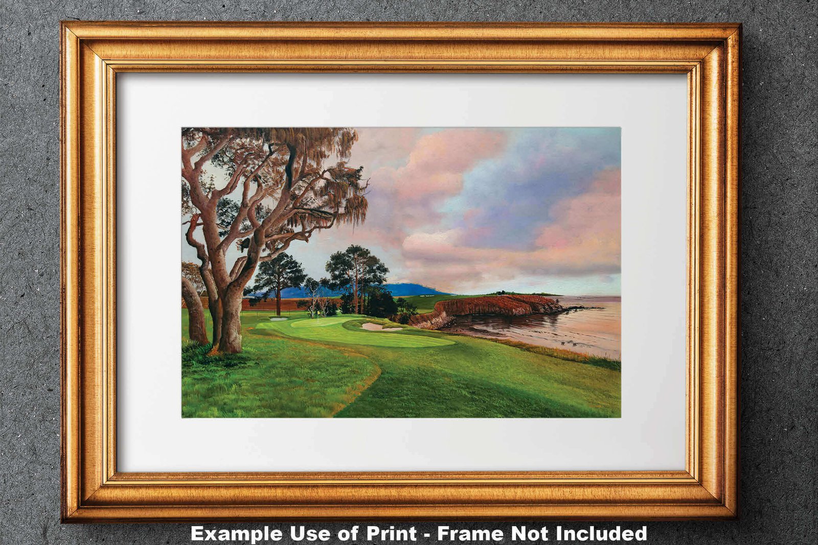 5th Hole 5 Golf Club Course Pebble Beach Golf Links ATT Pro Am PGA Tournament Oil Painting Wall Art Print PblBch05RiOil10 28