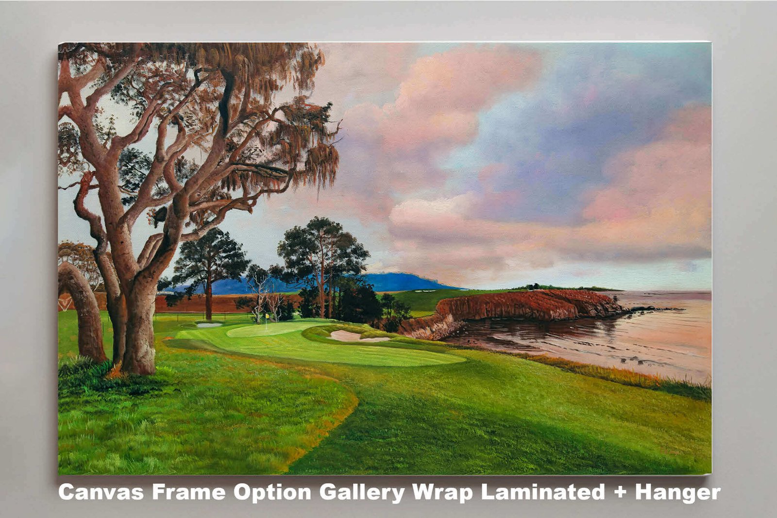 5th Hole 5 Golf Club Course Pebble Beach Golf Links ATT Pro Am PGA Tournament Oil Painting Wall Art Print PblBch05RiOil10 3
