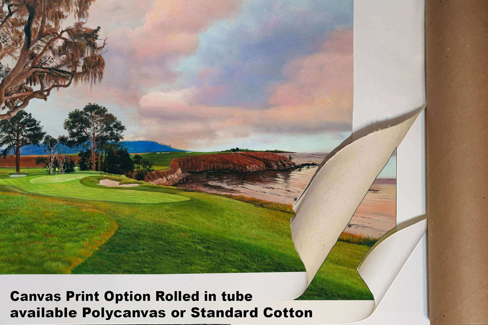 5th Hole 5 Golf Club Course Pebble Beach Golf Links ATT Pro Am PGA Tournament Oil Painting Wall Art Print PblBch05RiOil10 4