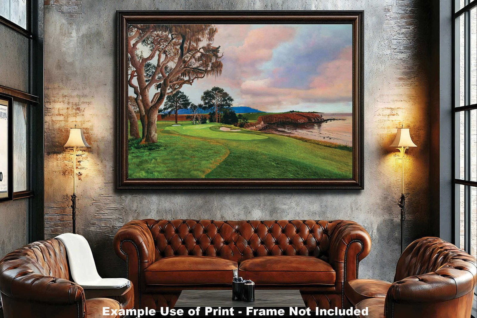 5th Hole 5 Golf Club Course Pebble Beach Golf Links ATT Pro Am PGA Tournament Oil Painting Wall Art Print PblBch05RiOil10 5