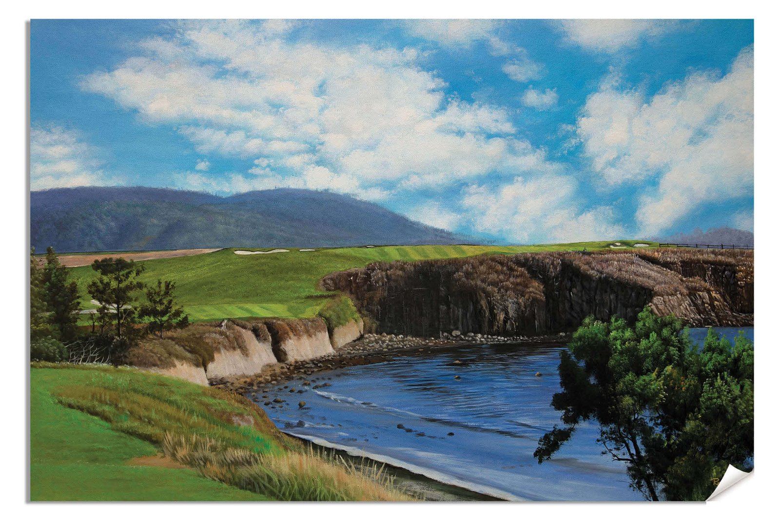6th Hole 6 Golf Club Course Pebble Beach Golf Links ATT Pro Am PGA Tournament Oil Painting Wall Art Print PblBch06RiOil10