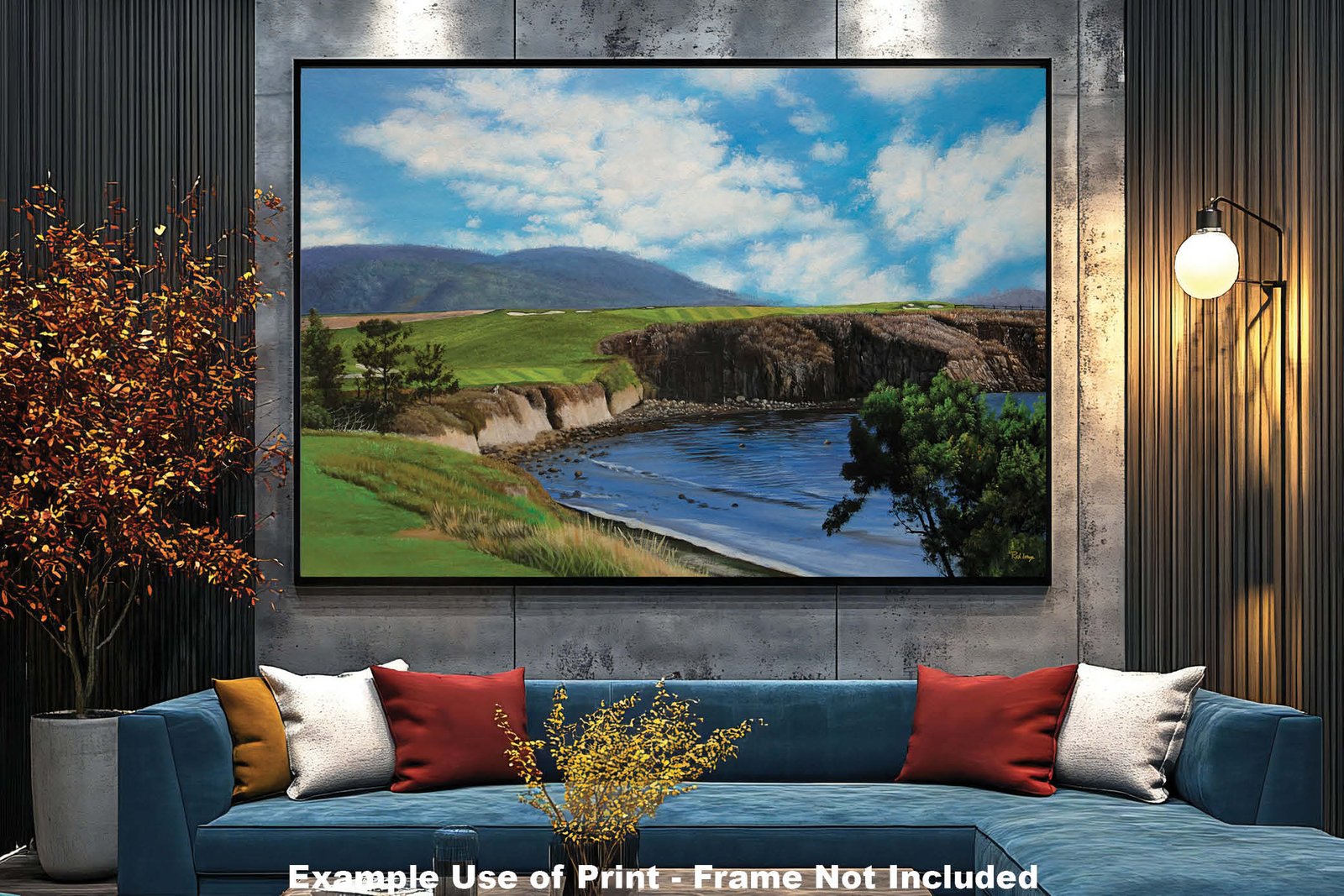 6th Hole 6 Golf Club Course Pebble Beach Golf Links ATT Pro Am PGA Tournament Oil Painting Wall Art Print PblBch06RiOil10 11
