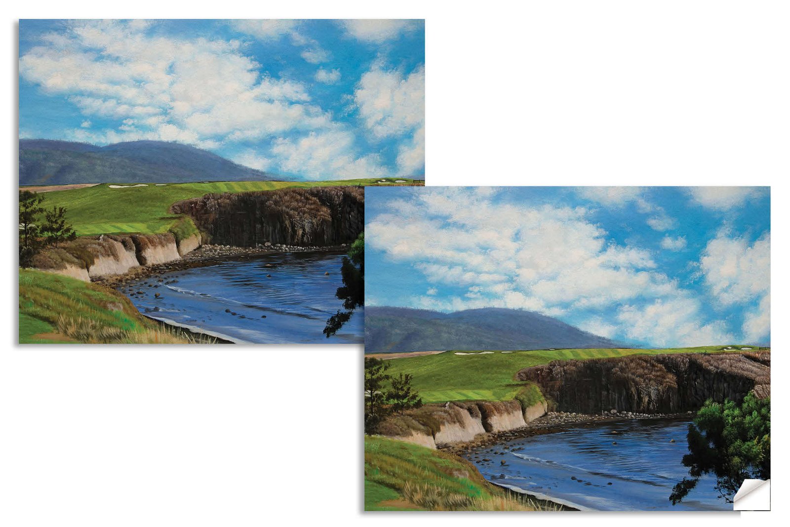 6th Hole 6 Golf Club Course Pebble Beach Golf Links ATT Pro Am PGA Tournament Oil Painting Wall Art Print PblBch06RiOil10 14