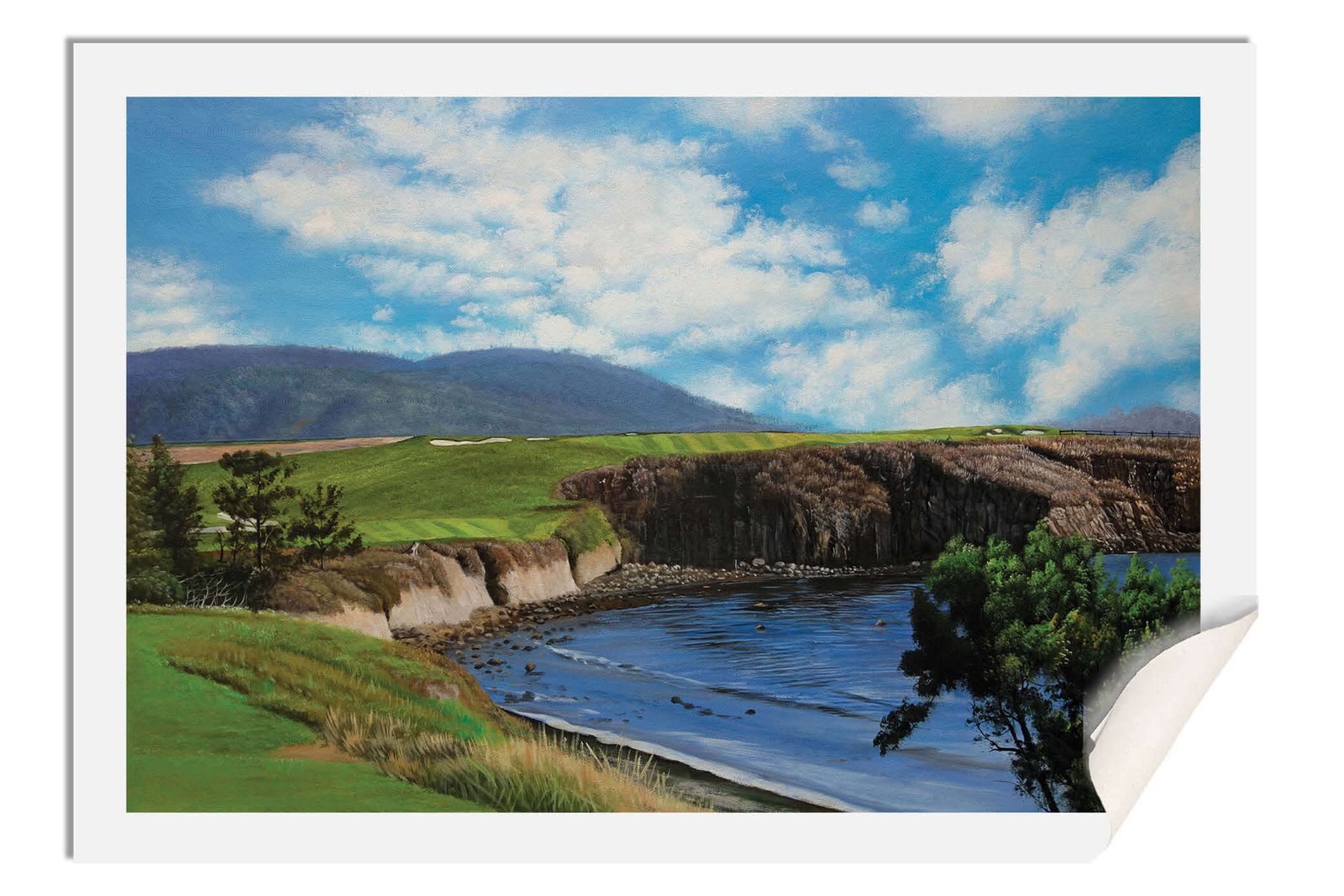6th Hole 6 Golf Club Course Pebble Beach Golf Links ATT Pro Am PGA Tournament Oil Painting Wall Art Print PblBch06RiOil10 17