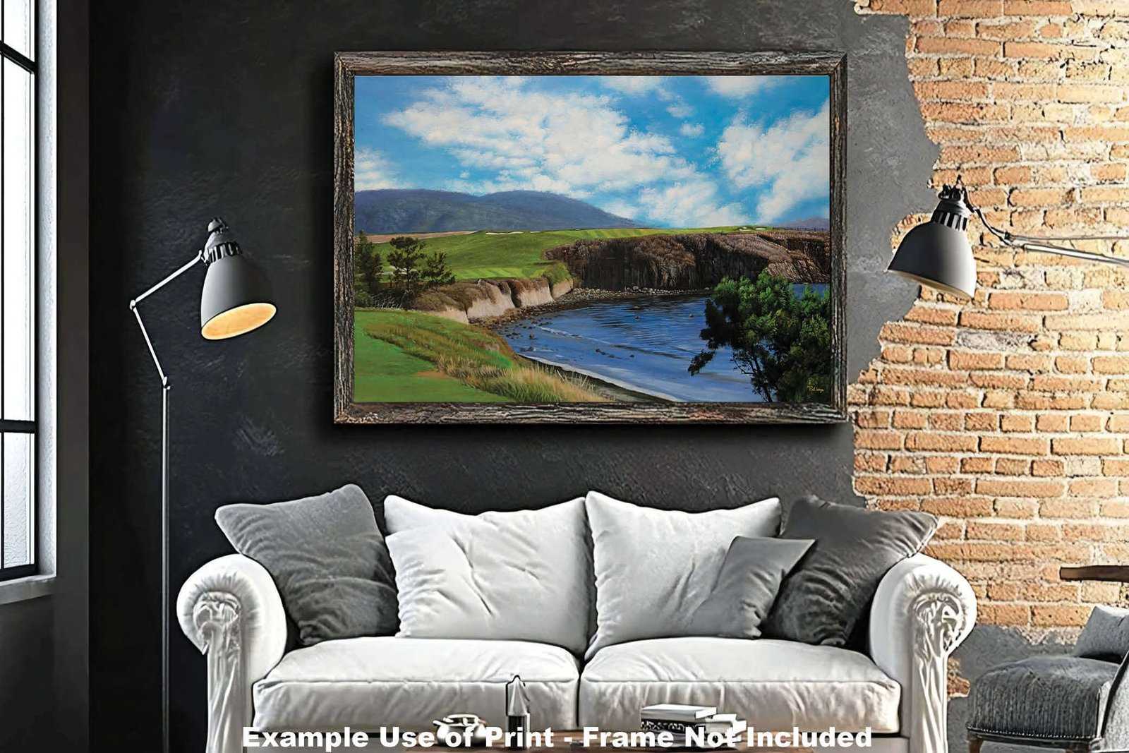 6th Hole 6 Golf Club Course Pebble Beach Golf Links ATT Pro Am PGA Tournament Oil Painting Wall Art Print PblBch06RiOil10 18
