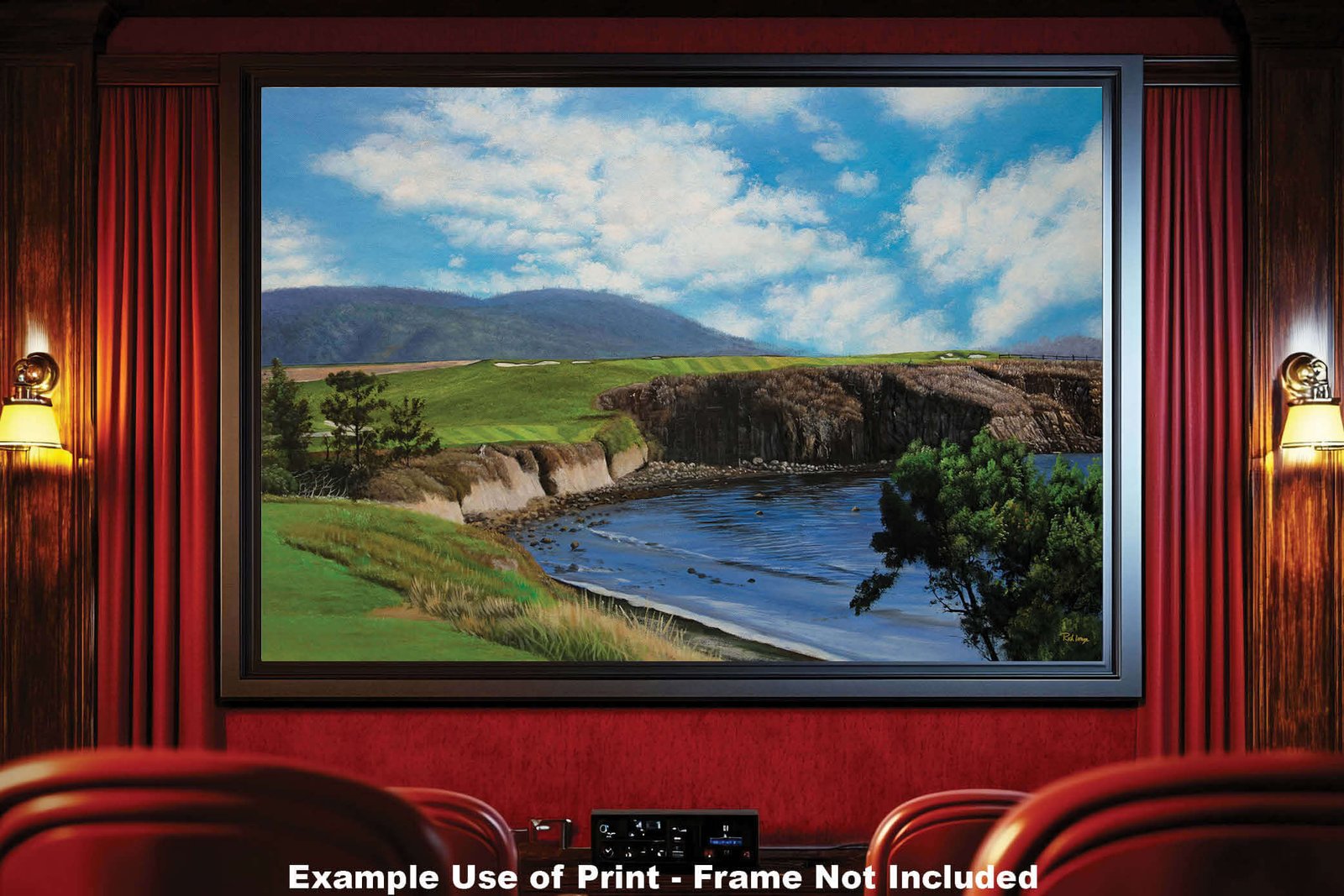 6th Hole 6 Golf Club Course Pebble Beach Golf Links ATT Pro Am PGA Tournament Oil Painting Wall Art Print PblBch06RiOil10 19