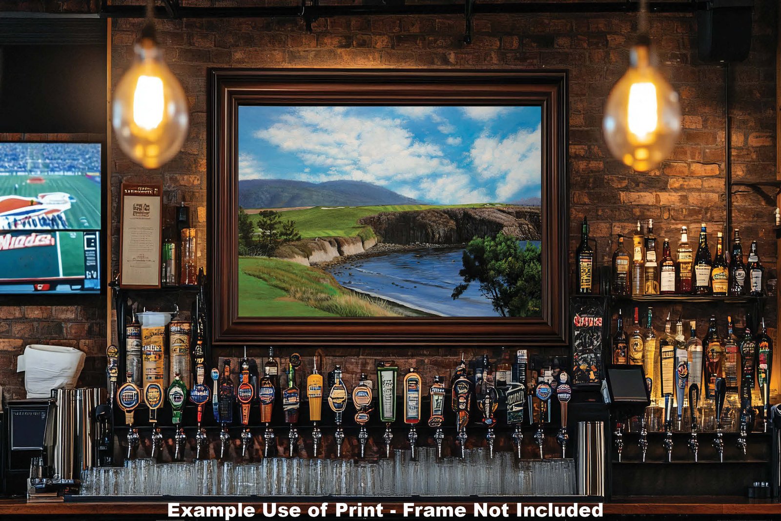 6th Hole 6 Golf Club Course Pebble Beach Golf Links ATT Pro Am PGA Tournament Oil Painting Wall Art Print PblBch06RiOil10 20