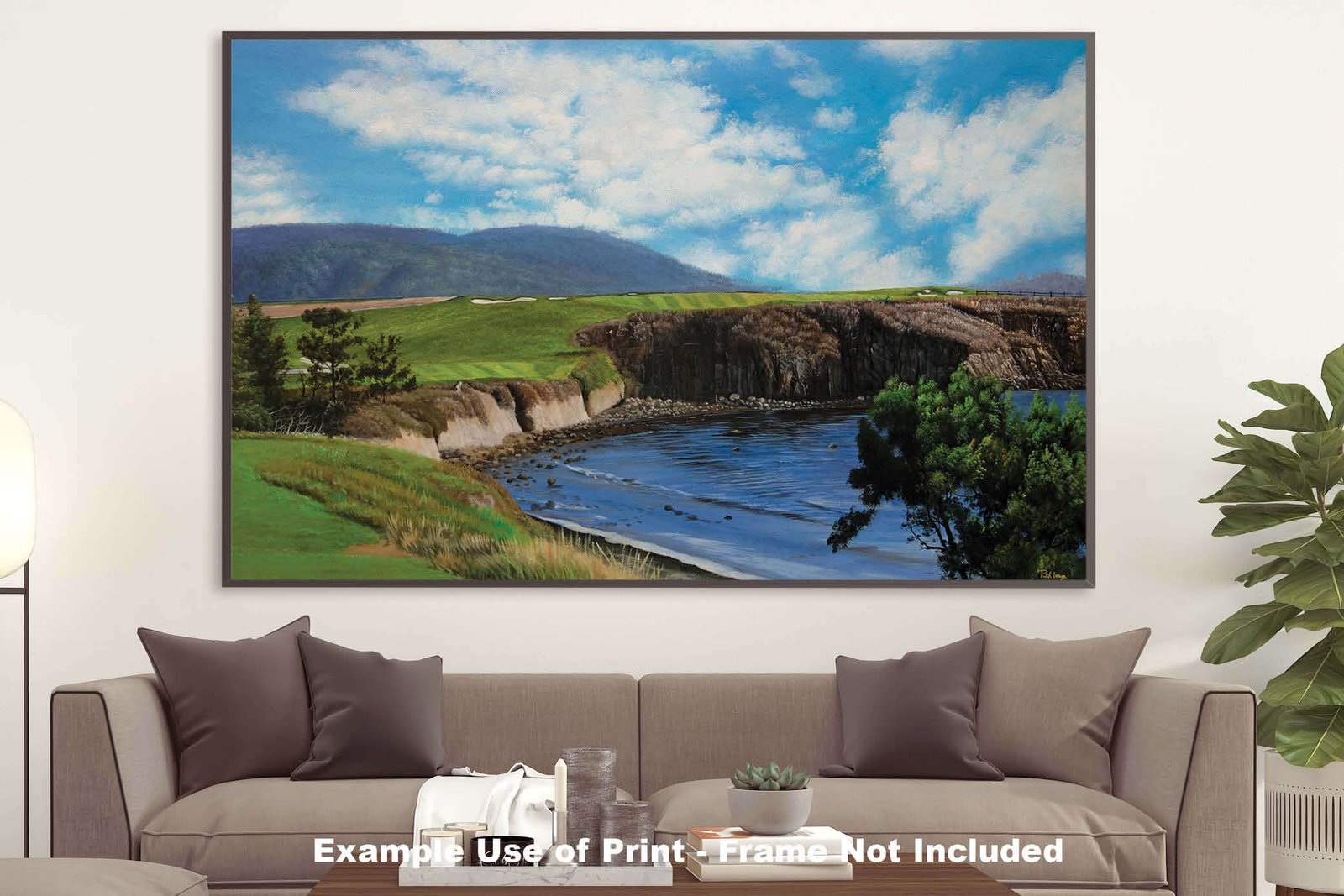 6th Hole 6 Golf Club Course Pebble Beach Golf Links ATT Pro Am PGA Tournament Oil Painting Wall Art Print PblBch06RiOil10 21