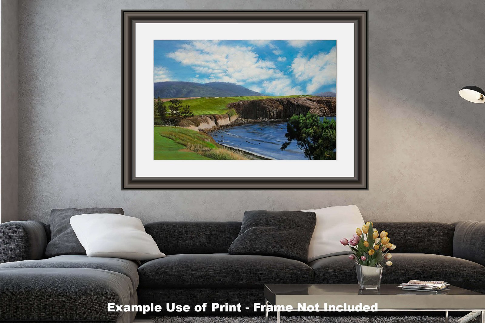 6th Hole 6 Golf Club Course Pebble Beach Golf Links ATT Pro Am PGA Tournament Oil Painting Wall Art Print PblBch06RiOil10 26