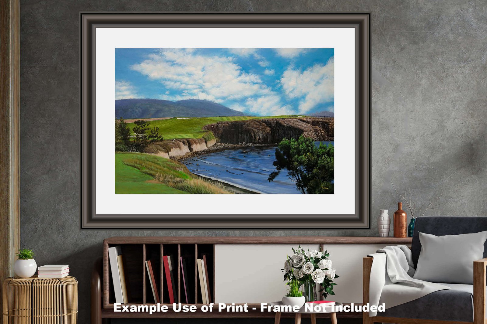 6th Hole 6 Golf Club Course Pebble Beach Golf Links ATT Pro Am PGA Tournament Oil Painting Wall Art Print PblBch06RiOil10 27