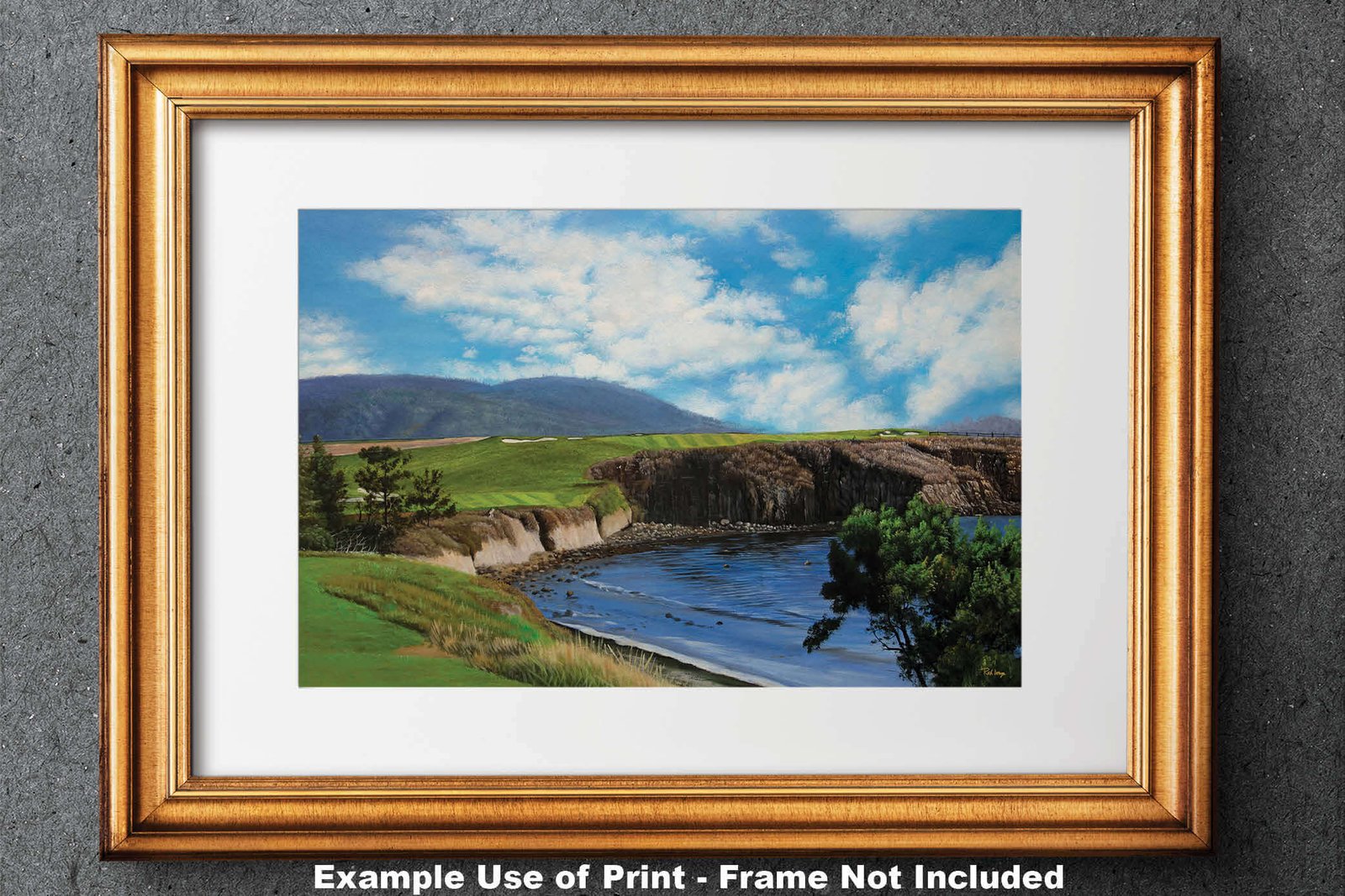 6th Hole 6 Golf Club Course Pebble Beach Golf Links ATT Pro Am PGA Tournament Oil Painting Wall Art Print PblBch06RiOil10 28