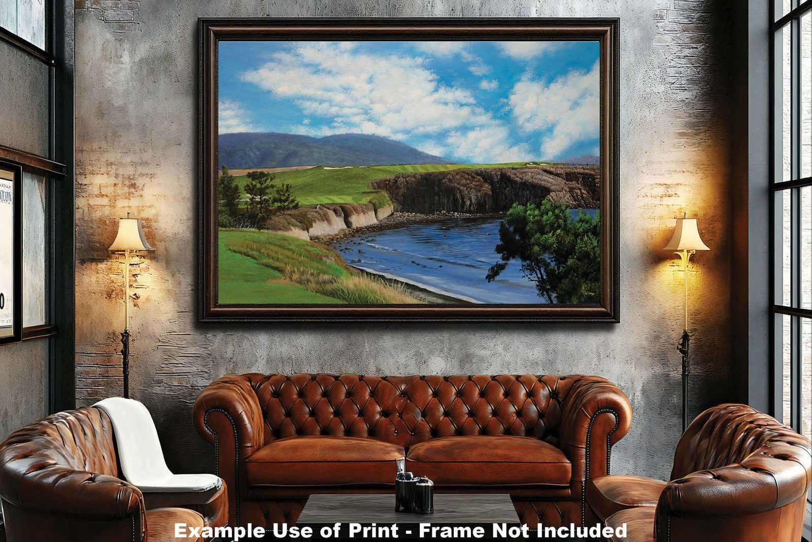 6th Hole 6 Golf Club Course Pebble Beach Golf Links ATT Pro Am PGA Tournament Oil Painting Wall Art Print PblBch06RiOil10 5
