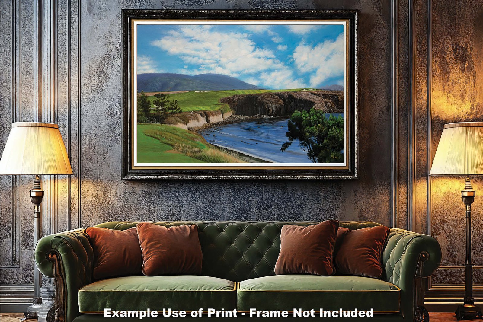 6th Hole 6 Golf Club Course Pebble Beach Golf Links ATT Pro Am PGA Tournament Oil Painting Wall Art Print PblBch06RiOil10 6