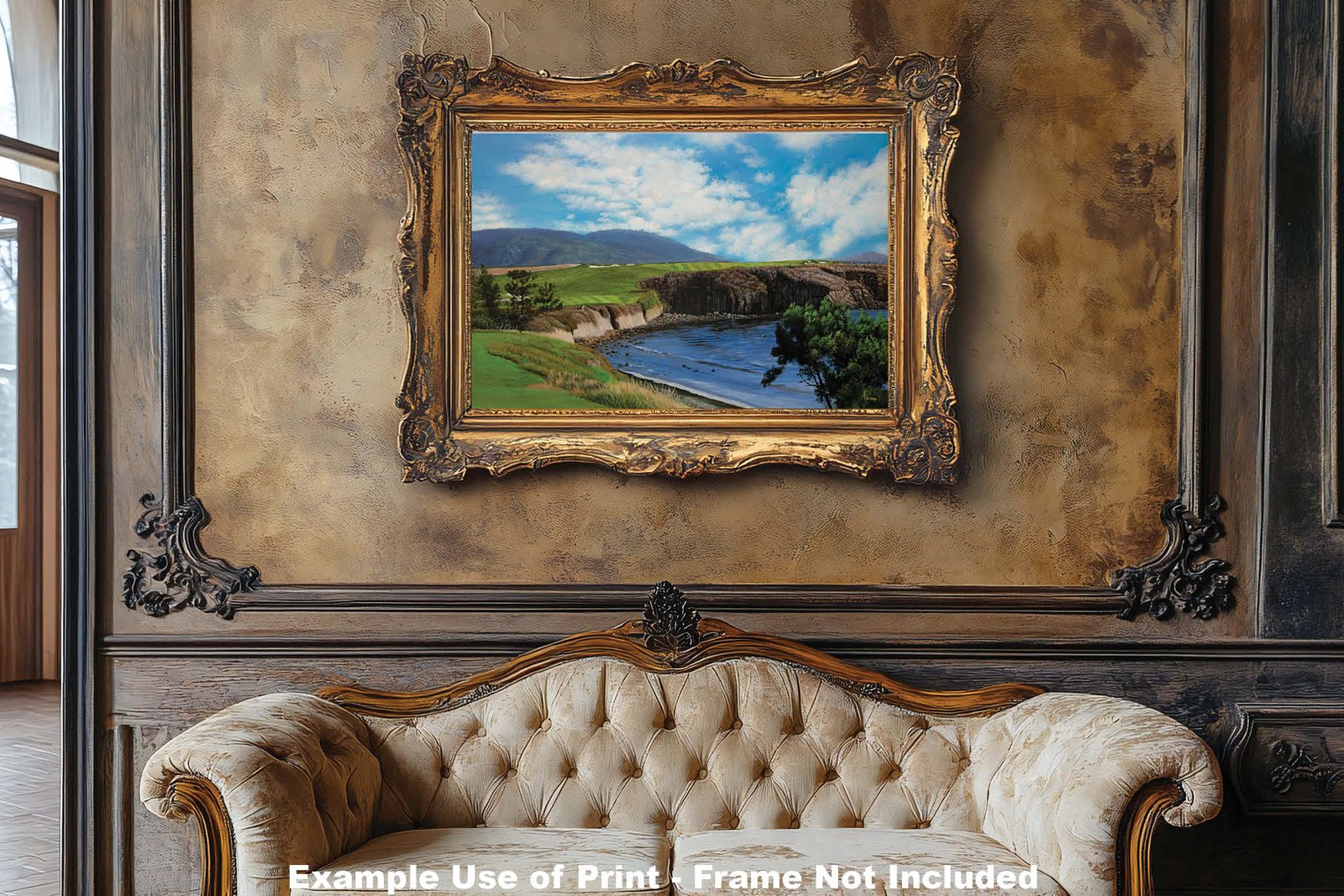 6th Hole 6 Golf Club Course Pebble Beach Golf Links ATT Pro Am PGA Tournament Oil Painting Wall Art Print PblBch06RiOil10 7