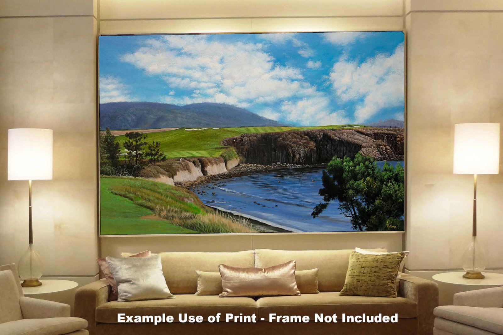 6th Hole 6 Golf Club Course Pebble Beach Golf Links ATT Pro Am PGA Tournament Oil Painting Wall Art Print PblBch06RiOil10 8