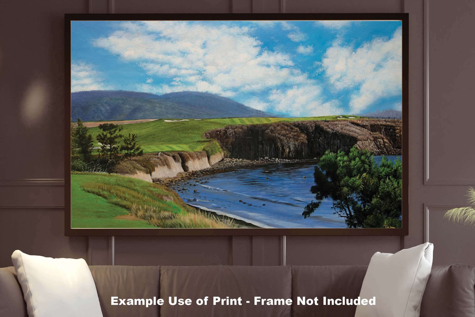 6th Hole 6 Golf Club Course Pebble Beach Golf Links ATT Pro Am PGA Tournament Oil Painting Wall Art Print PblBch06RiOil10 9