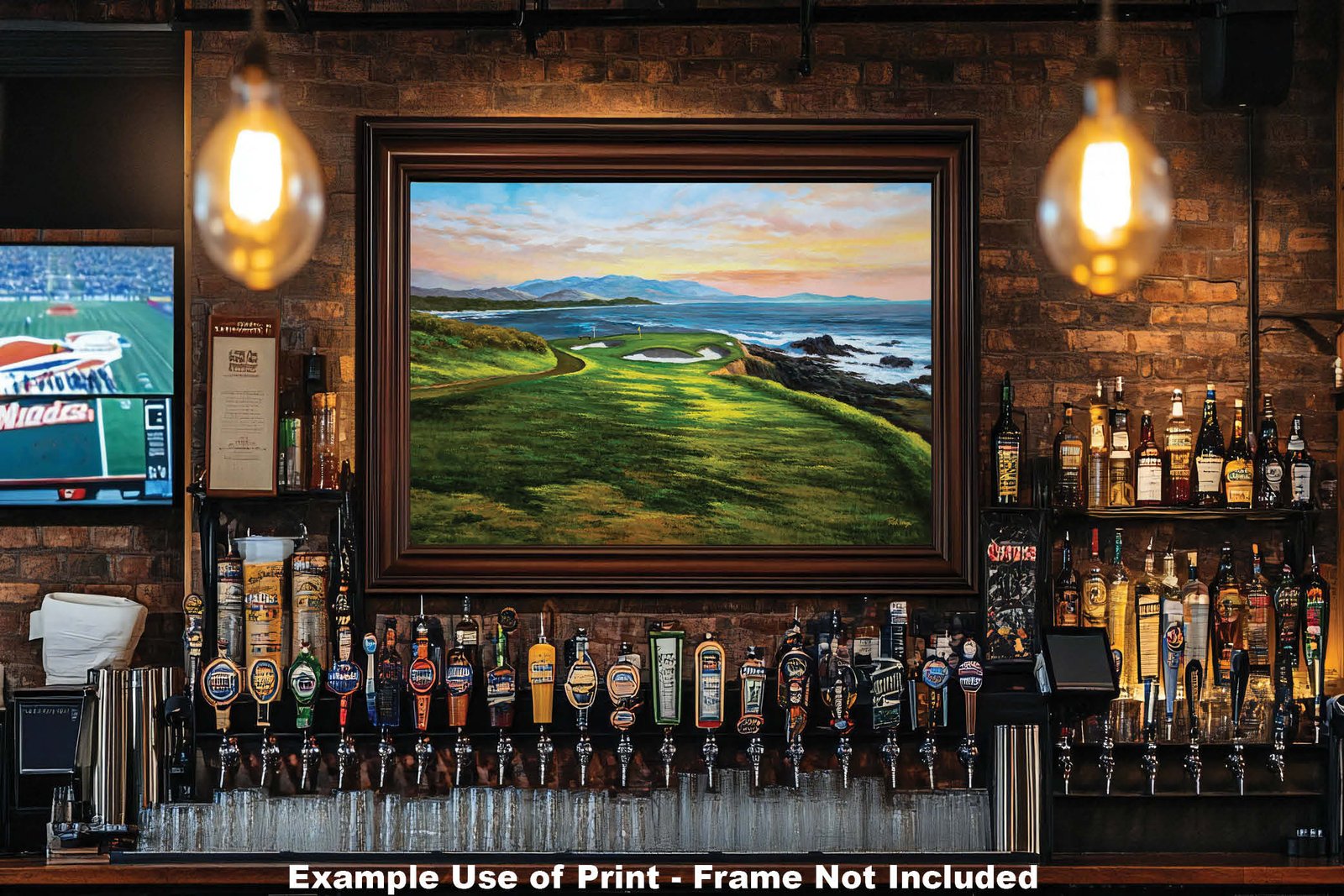 7th Hole 7 Golf Course Pebble Beach Golf Links ATT Pro Am PGA Tournament Golf Club Oil Painting Wall Art Print PblBch7RiOil10 20