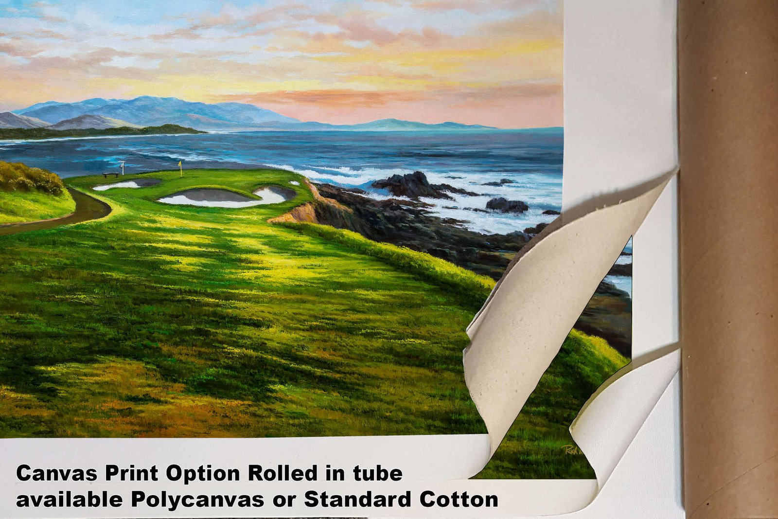 7th Hole 7 Golf Course Pebble Beach Golf Links ATT Pro Am PGA Tournament Golf Club Oil Painting Wall Art Print PblBch7RiOil10 4