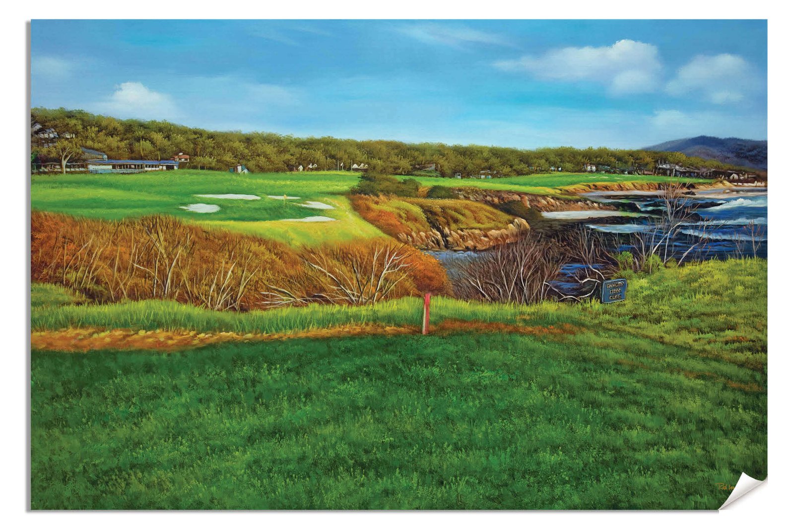 8th Hole 8 Golf Club Course Pebble Beach Golf Links ATT Pro Am PGA Tournament Oil Painting Wall Art Print PblBch8RiOil10
