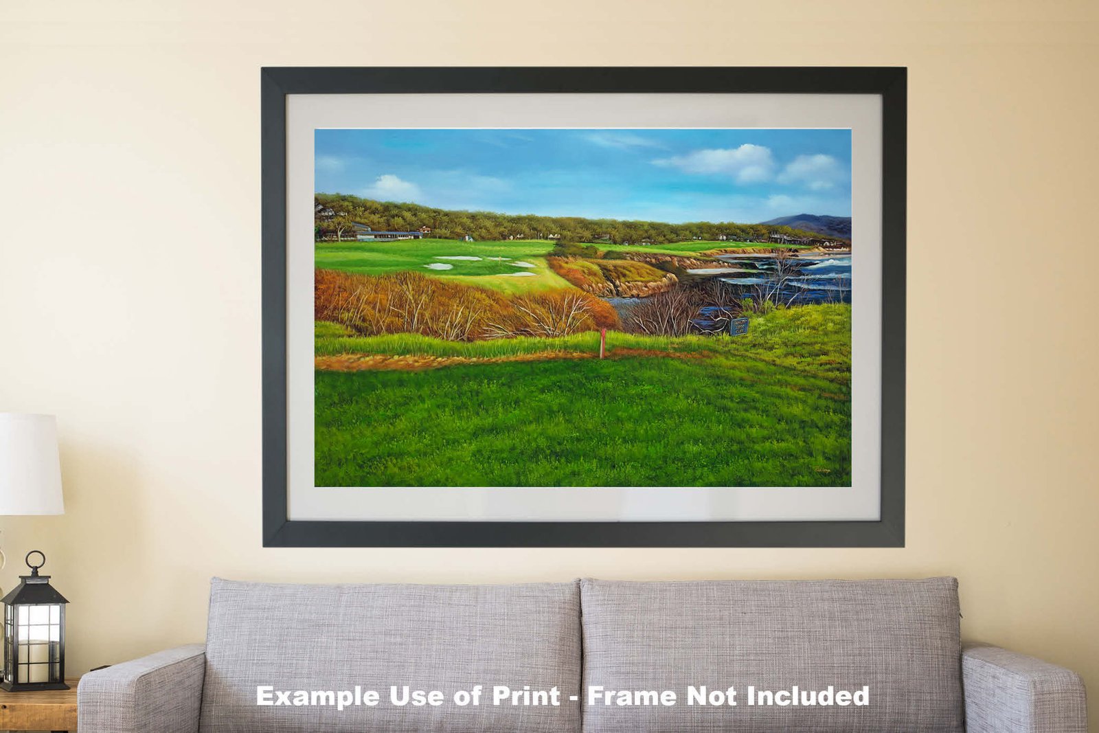8th Hole 8 Golf Club Course Pebble Beach Golf Links ATT Pro Am PGA Tournament Oil Painting Wall Art Print PblBch8RiOil10 10