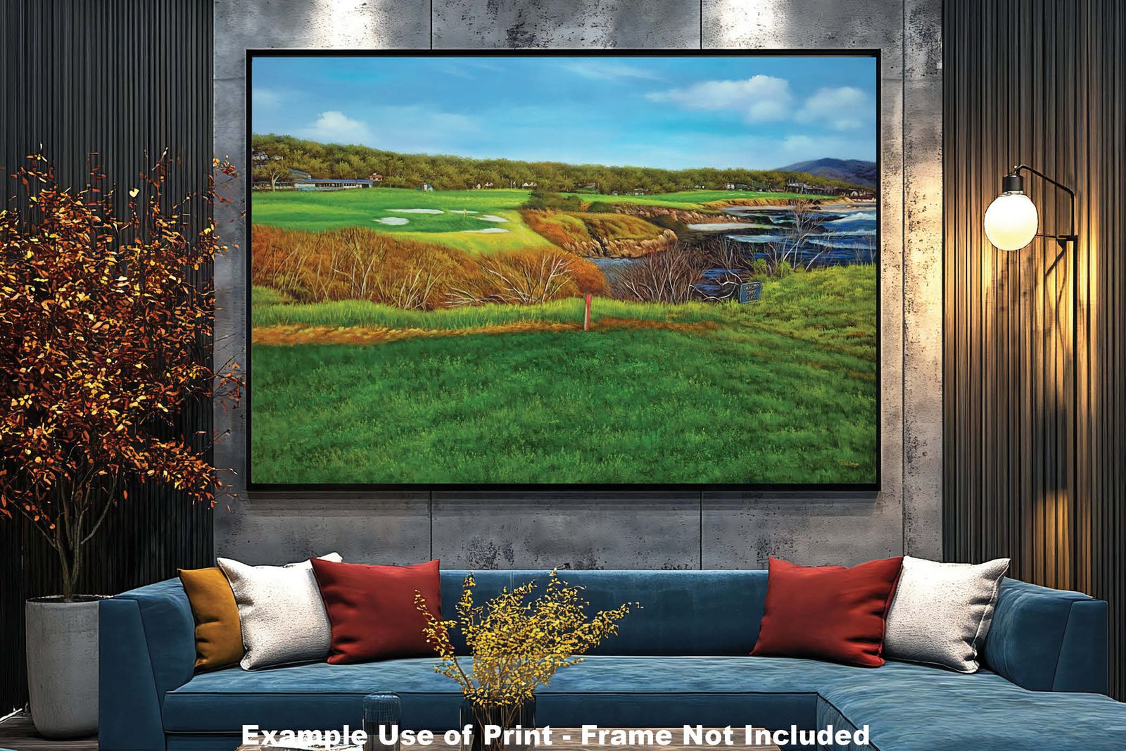 8th Hole 8 Golf Club Course Pebble Beach Golf Links ATT Pro Am PGA Tournament Oil Painting Wall Art Print PblBch8RiOil10 11