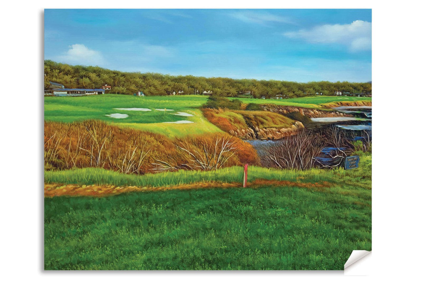 8th Hole 8 Golf Club Course Pebble Beach Golf Links ATT Pro Am PGA Tournament Oil Painting Wall Art Print PblBch8RiOil10 13