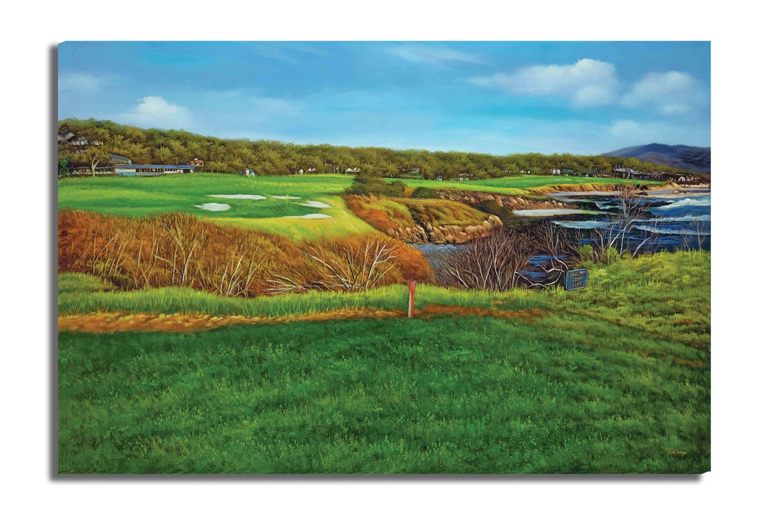 8th Hole 8 Golf Club Course Pebble Beach Golf Links ATT Pro Am PGA Tournament Oil Painting Wall Art Print PblBch8RiOil10 15