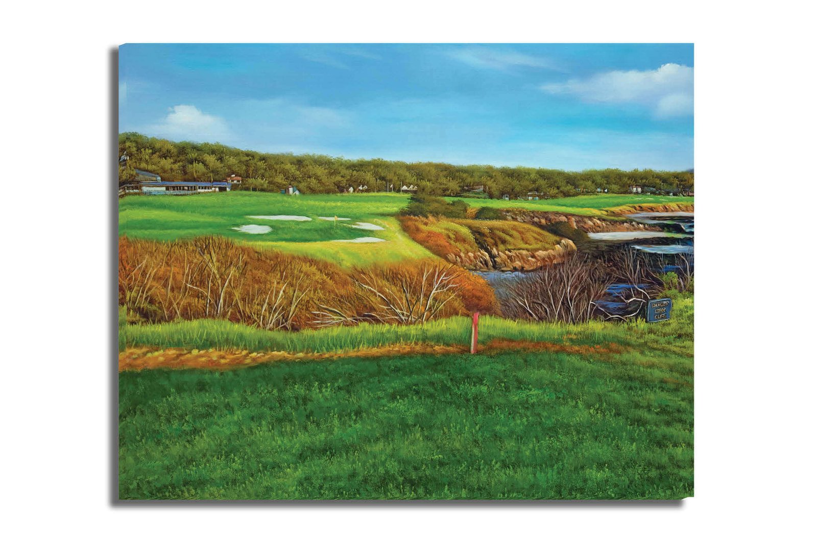 8th Hole 8 Golf Club Course Pebble Beach Golf Links ATT Pro Am PGA Tournament Oil Painting Wall Art Print PblBch8RiOil10 16