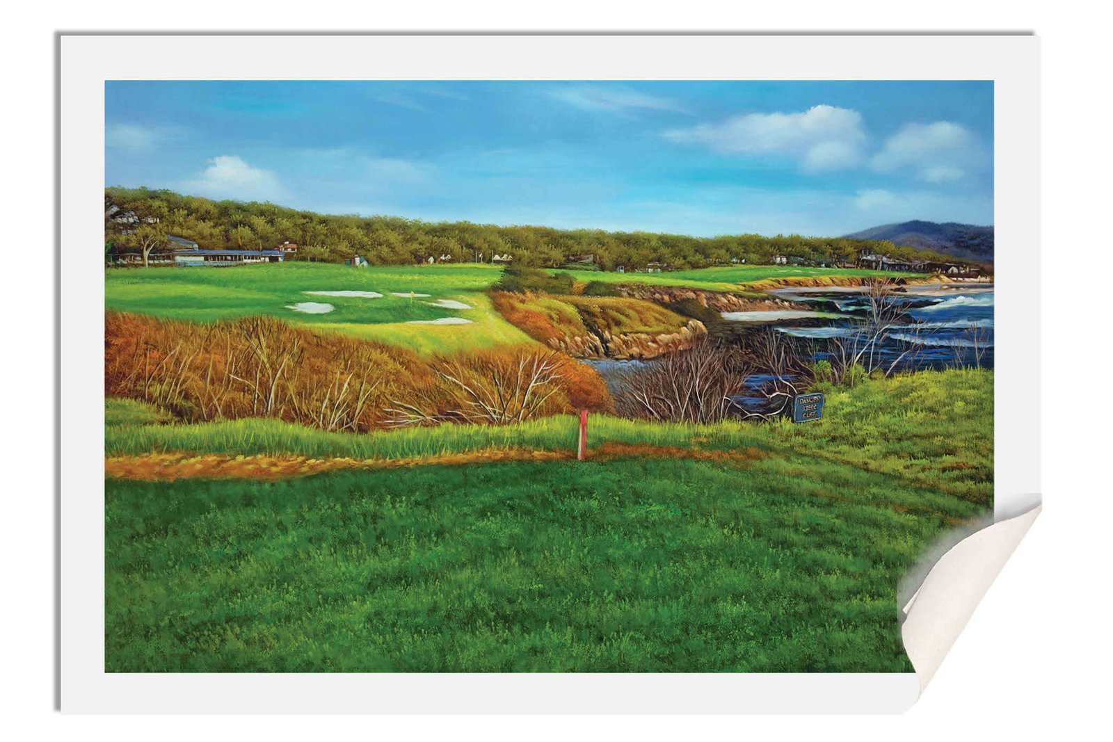 8th Hole 8 Golf Club Course Pebble Beach Golf Links ATT Pro Am PGA Tournament Oil Painting Wall Art Print PblBch8RiOil10 17