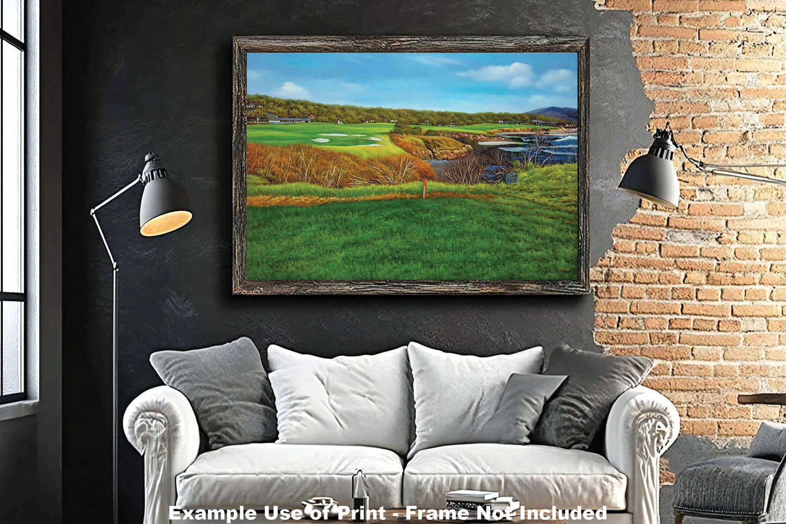 8th Hole 8 Golf Club Course Pebble Beach Golf Links ATT Pro Am PGA Tournament Oil Painting Wall Art Print PblBch8RiOil10 18
