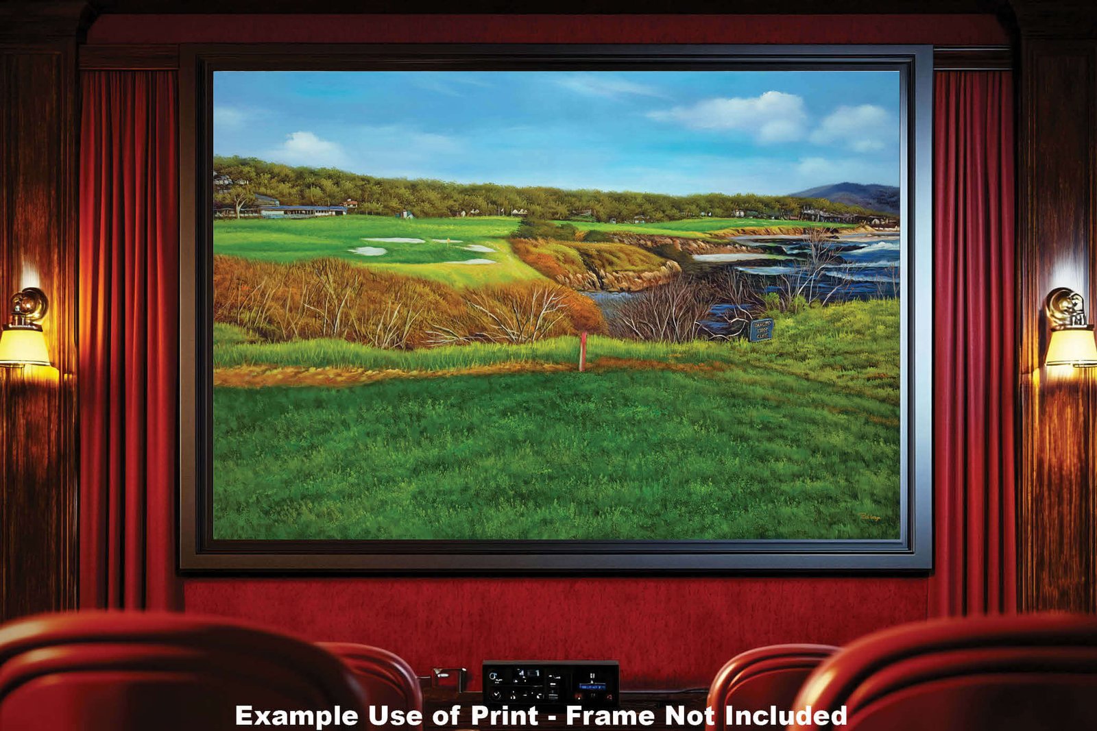 8th Hole 8 Golf Club Course Pebble Beach Golf Links ATT Pro Am PGA Tournament Oil Painting Wall Art Print PblBch8RiOil10 19