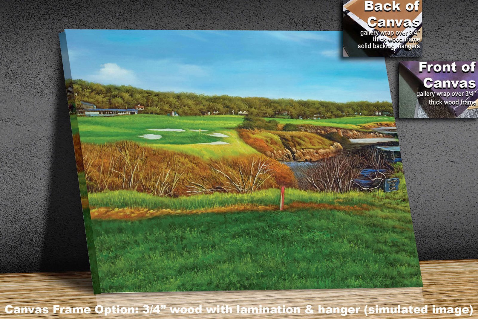 8th Hole 8 Golf Club Course Pebble Beach Golf Links ATT Pro Am PGA Tournament Oil Painting Wall Art Print PblBch8RiOil10 2