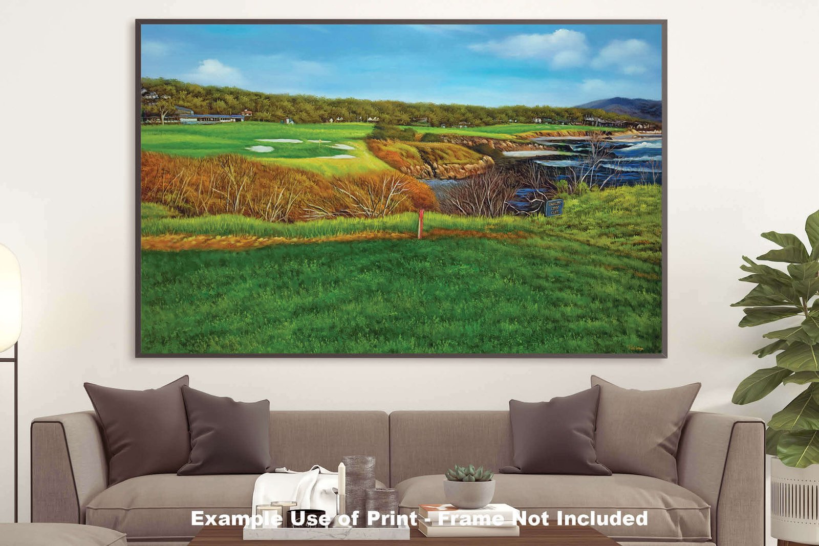 8th Hole 8 Golf Club Course Pebble Beach Golf Links ATT Pro Am PGA Tournament Oil Painting Wall Art Print PblBch8RiOil10 21