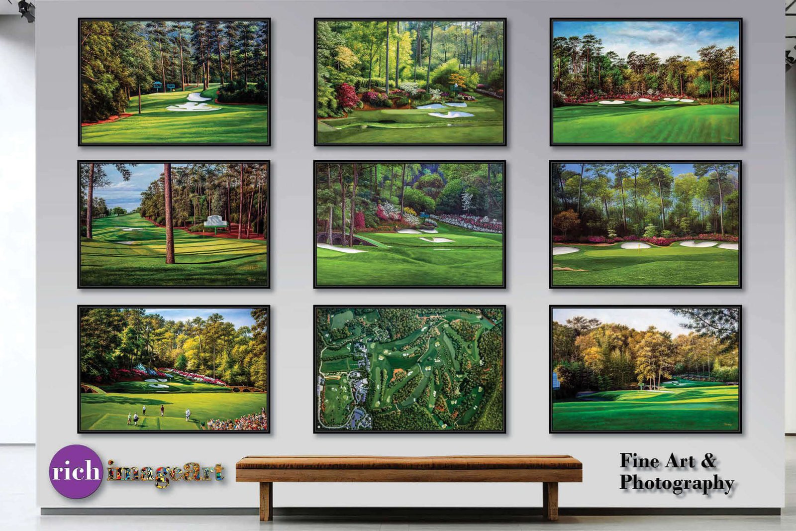 8th Hole 8 Golf Club Course Pebble Beach Golf Links ATT Pro Am PGA Tournament Oil Painting Wall Art Print PblBch8RiOil10 25