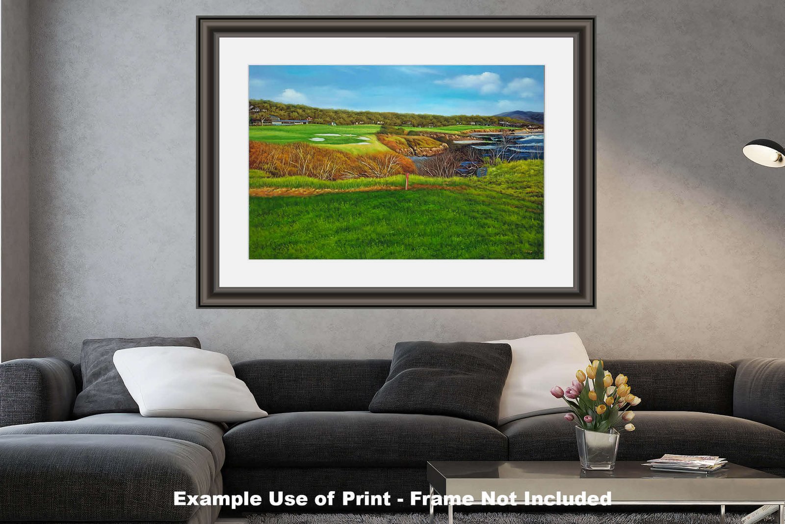 8th Hole 8 Golf Club Course Pebble Beach Golf Links ATT Pro Am PGA Tournament Oil Painting Wall Art Print PblBch8RiOil10 26