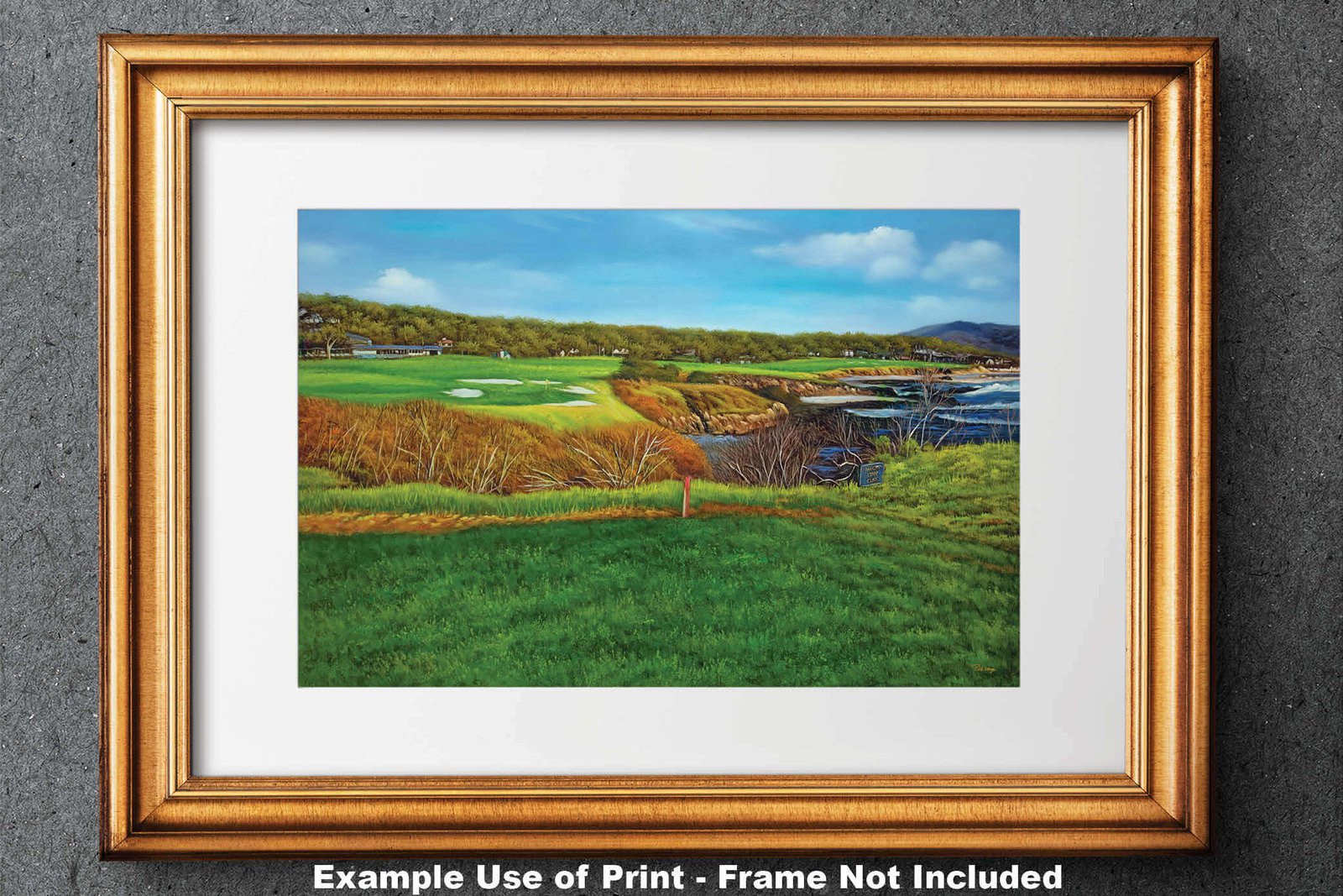 8th Hole 8 Golf Club Course Pebble Beach Golf Links ATT Pro Am PGA Tournament Oil Painting Wall Art Print PblBch8RiOil10 28