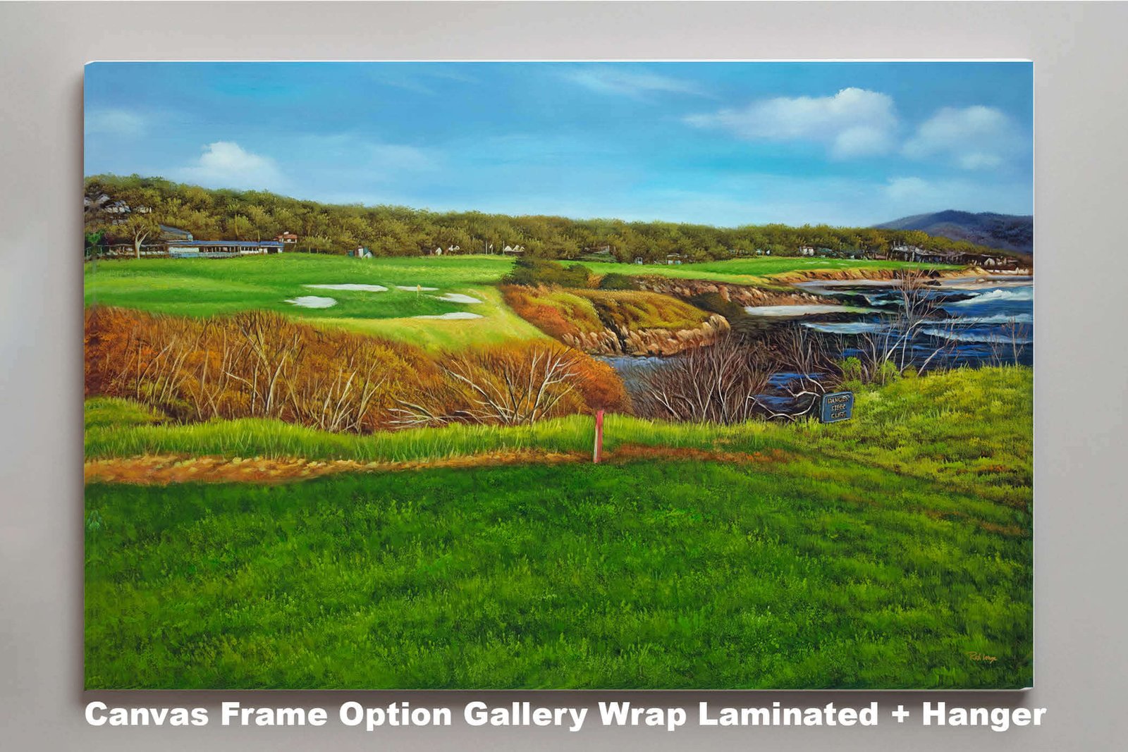 8th Hole 8 Golf Club Course Pebble Beach Golf Links ATT Pro Am PGA Tournament Oil Painting Wall Art Print PblBch8RiOil10 3