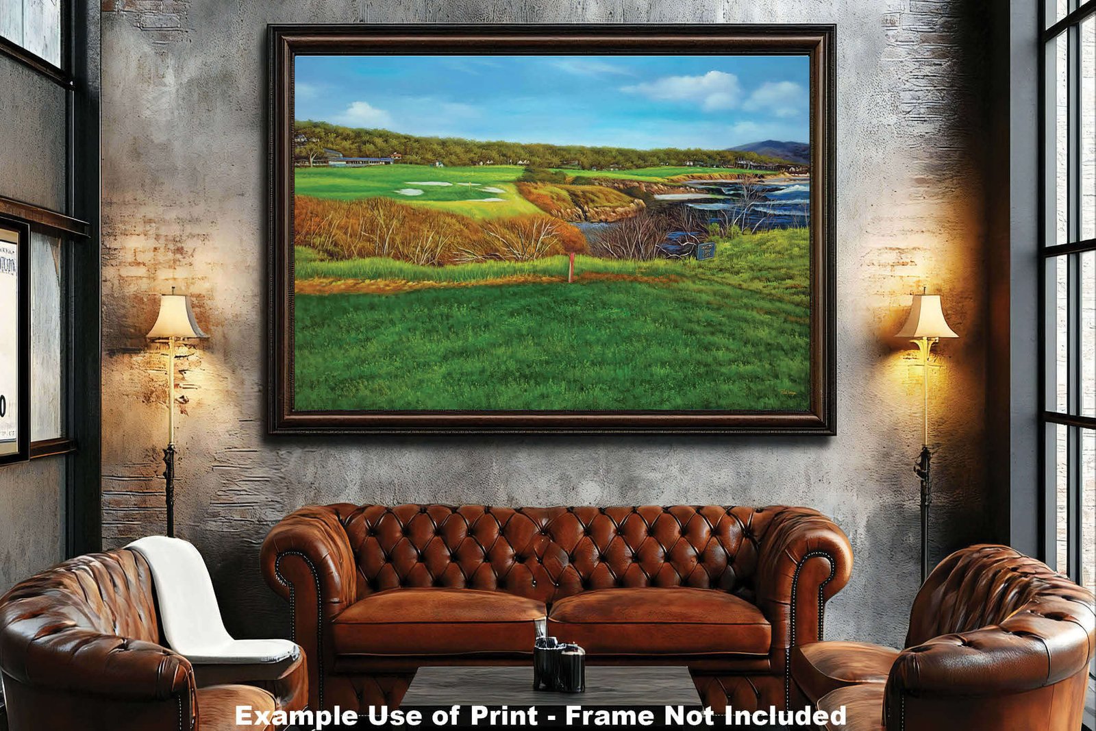 8th Hole 8 Golf Club Course Pebble Beach Golf Links ATT Pro Am PGA Tournament Oil Painting Wall Art Print PblBch8RiOil10 5