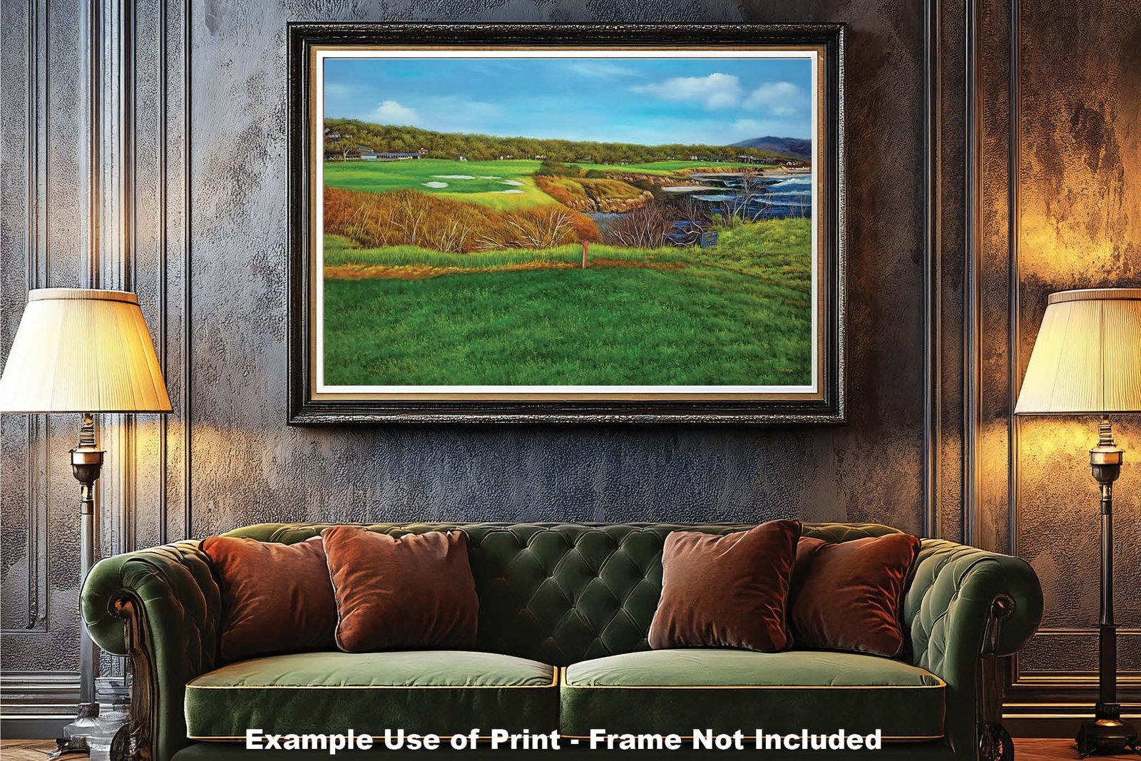 8th Hole 8 Golf Club Course Pebble Beach Golf Links ATT Pro Am PGA Tournament Oil Painting Wall Art Print PblBch8RiOil10 6