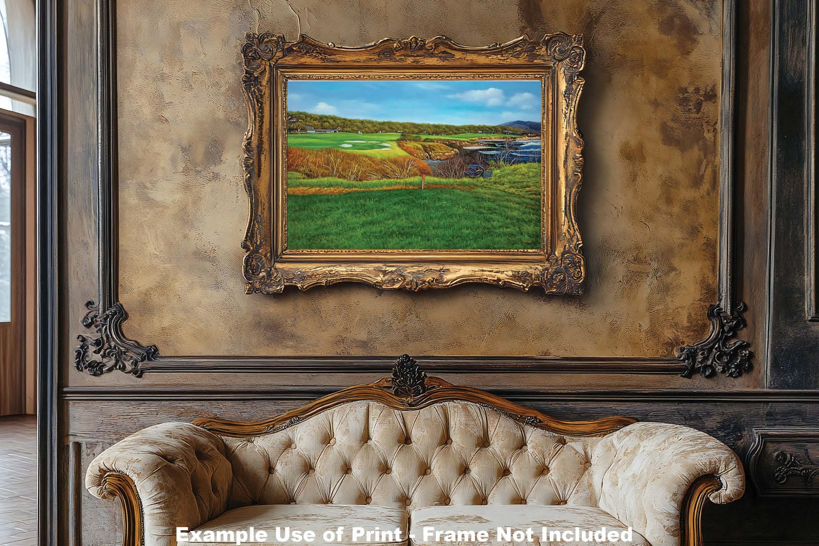 8th Hole 8 Golf Club Course Pebble Beach Golf Links ATT Pro Am PGA Tournament Oil Painting Wall Art Print PblBch8RiOil10 7