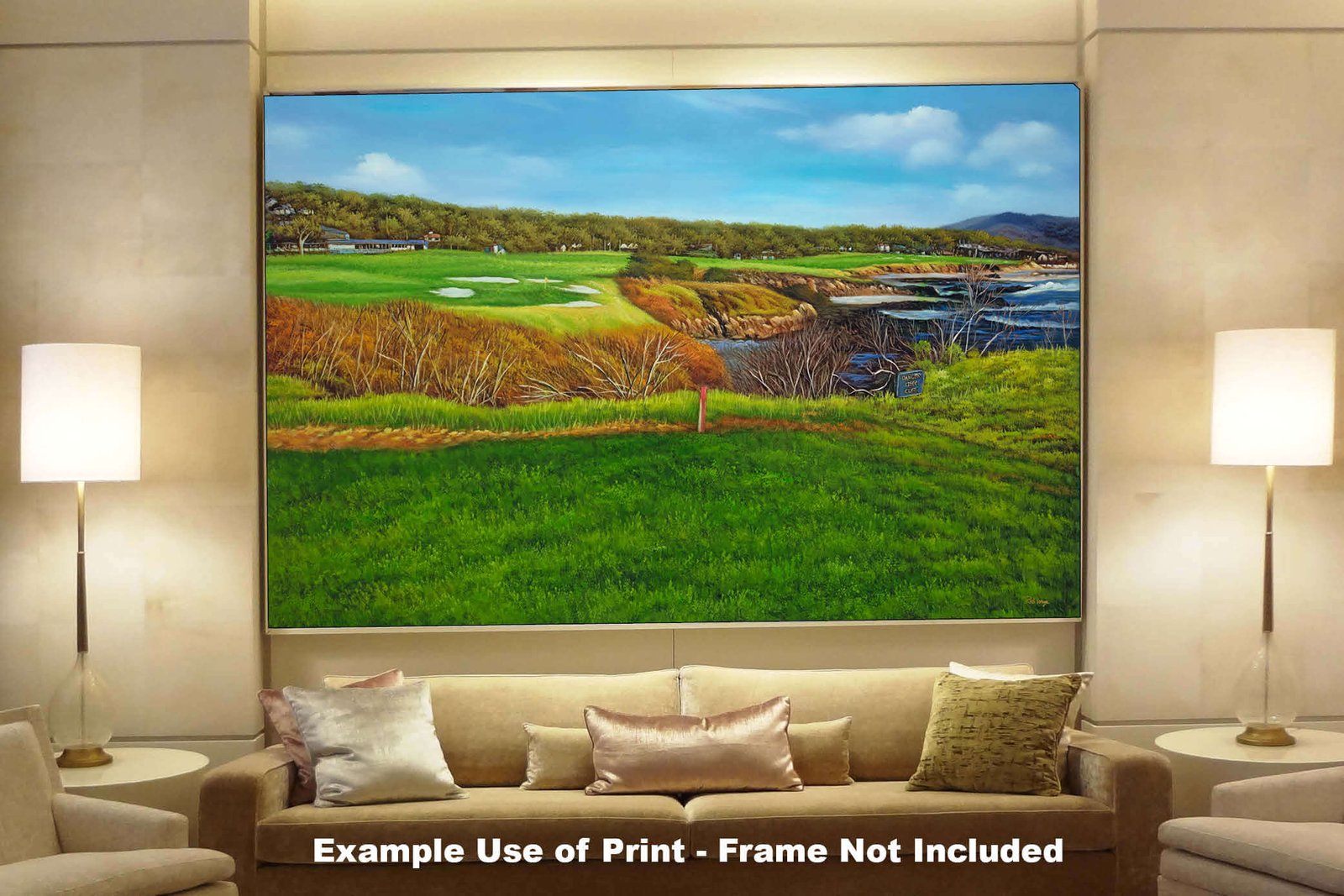 8th Hole 8 Golf Club Course Pebble Beach Golf Links ATT Pro Am PGA Tournament Oil Painting Wall Art Print PblBch8RiOil10 8