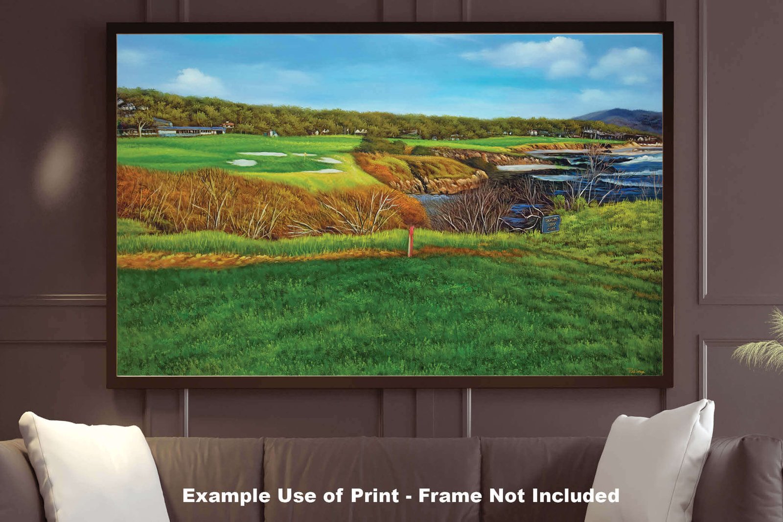 8th Hole 8 Golf Club Course Pebble Beach Golf Links ATT Pro Am PGA Tournament Oil Painting Wall Art Print PblBch8RiOil10 9