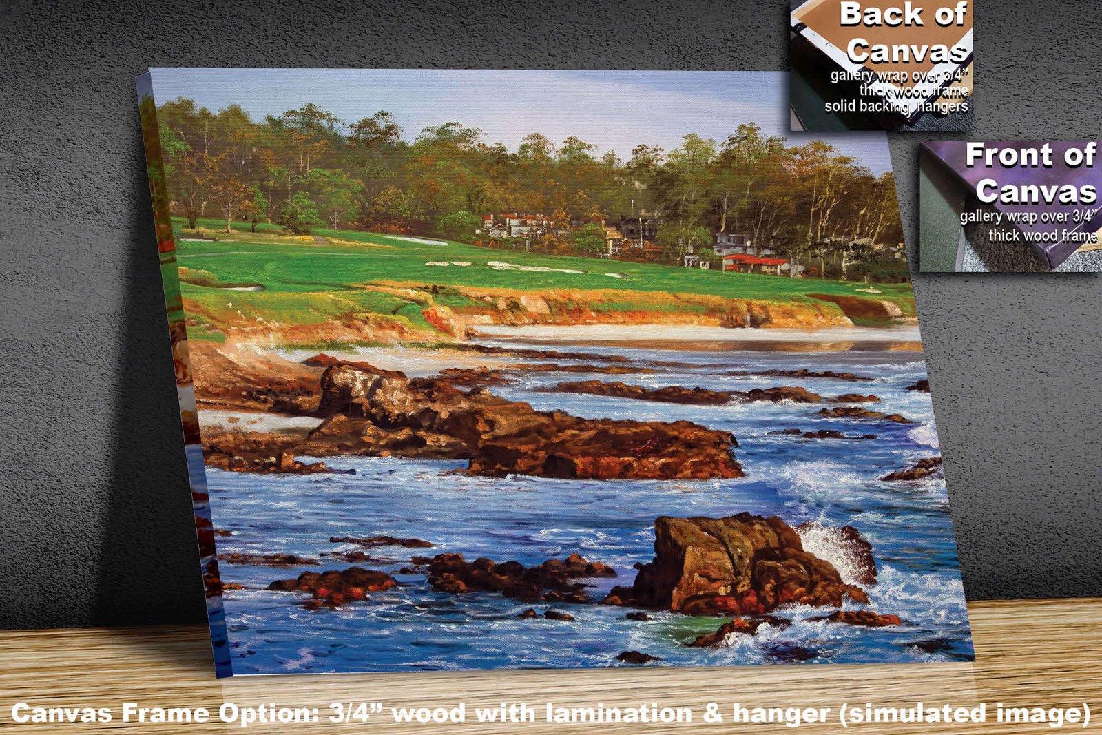 9th Hole 9 10th Hole 10 Golf Club Course Pebble Beach Golf Links ATT Pro Am PGA Tournament Oil Painting Wall Art Print PblBch910RiOil09 2