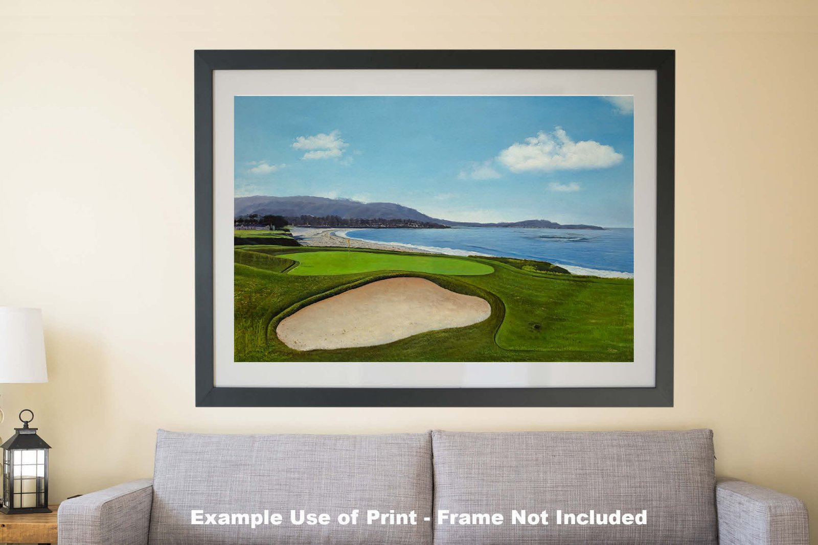 9th Hole 9 Golf Club Course Pebble Beach Golf Links ATT Pro Am PGA Tournament Oil Painting Wall Art Print PblBch9RiOil10 10