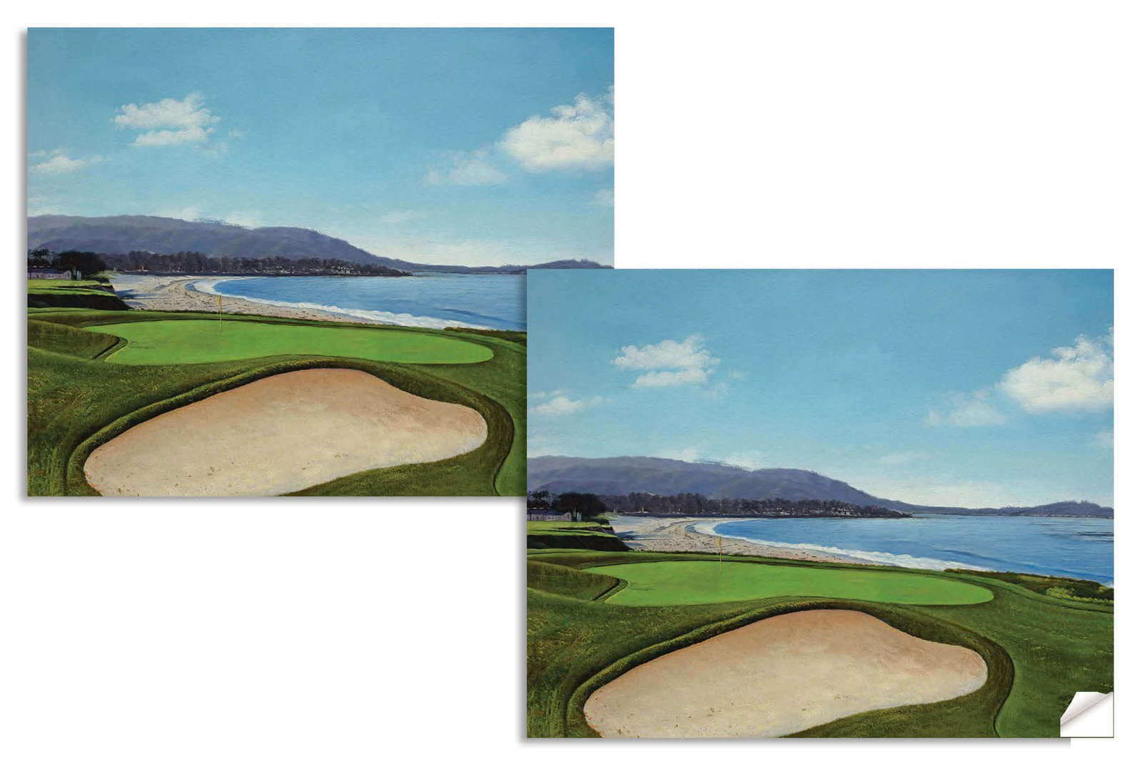9th Hole 9 Golf Club Course Pebble Beach Golf Links ATT Pro Am PGA Tournament Oil Painting Wall Art Print PblBch9RiOil10 14