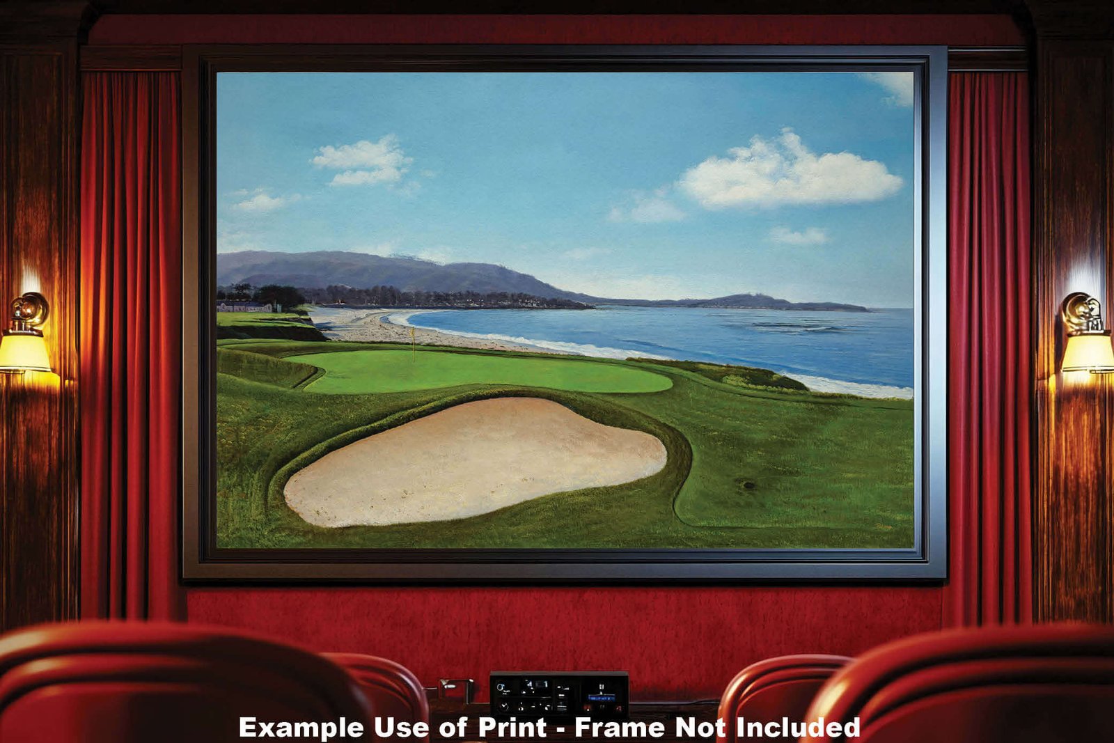 9th Hole 9 Golf Club Course Pebble Beach Golf Links ATT Pro Am PGA Tournament Oil Painting Wall Art Print PblBch9RiOil10 19